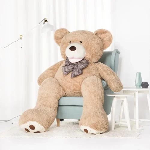 Большой плюшевый мишка Teddyway Bobo, гигантский XXL, мягкая игрушка, 100 см, 39 дюймов, 3,3 фута, светло-коричневый - Teddyway