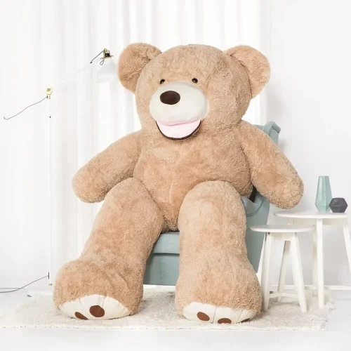 Большой плюшевый мишка Teddyway Bobo, гигантский XXL, мягкая игрушка, 100 см, 39 дюймов, 3,3 фута, светло-коричневый - Teddyway