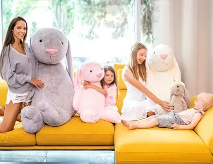 Large plush rabbits